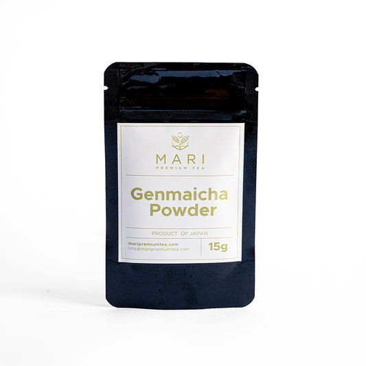 Bolsa de genmaicha en polvo de 15g de té verde con arroz tostado de Japón - Mari Premium Tea